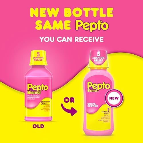 Two bottles of Pepto-Bismol stomach relief liquid 16 fluid ounce each
