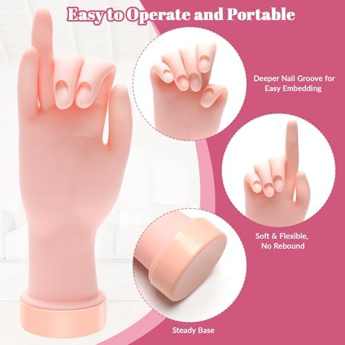 Flexible training mannequin hand for professional nail art