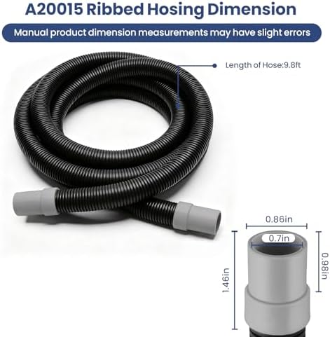 Full length layout of the nine point eight feet flexible plastic canister filter tubing showing its flexibility.
