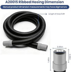 Full length layout of the nine point eight feet flexible plastic canister filter tubing showing its flexibility.