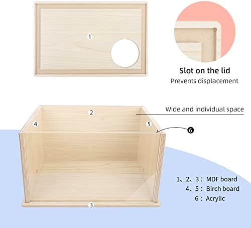 Niteangel Visible Hamster Digging Box for Syrian Dwarf Roborovski Campbell Hamsters Gerbils Mice Lemmings Degus or Other Small-Sized Pets (Burlywood) - Image 4