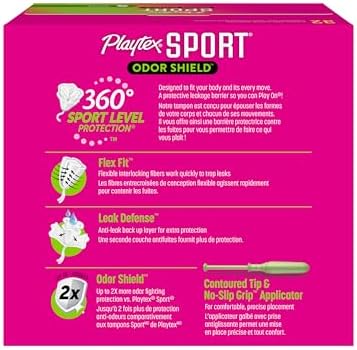 Playtex Sport unscented tampons with 360 degree leak defense technology