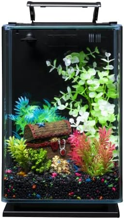 Freshwater fish tank setup using black fluorescent gravel