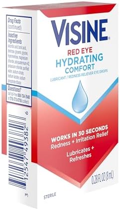 Fast acting eye drops for clearing redness caused by smoke and screen time.