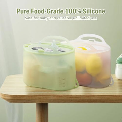 Sicyeast sterilizer bag placed inside a microwave for cleaning