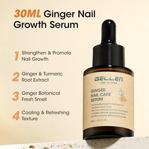 Close up of nail serum texture on skin