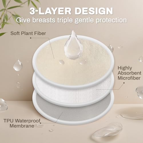 Three-layer construction of washable nursing pads