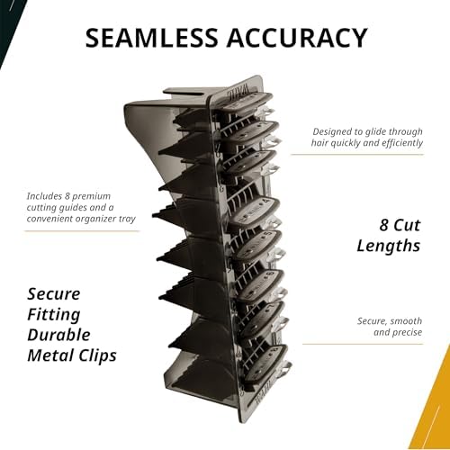 Side view of Wahl professional hair clipper attachment combs