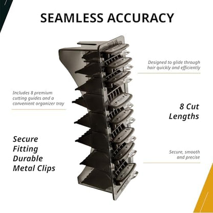 Side view of Wahl professional hair clipper attachment combs
