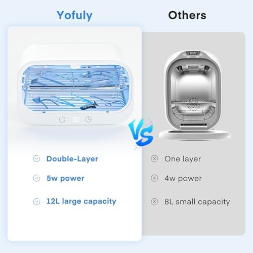 Internal view of Yofuly 12L sterilizer with two shelves