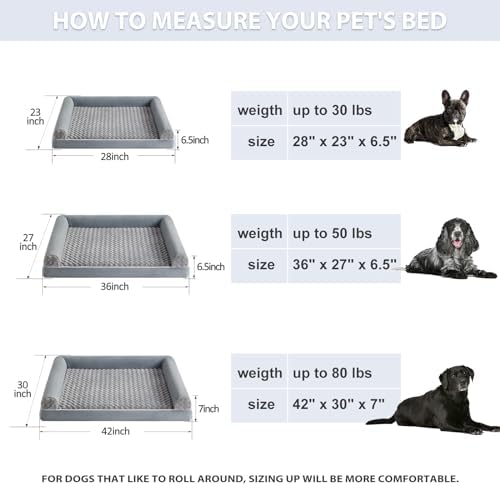 BFPETHOME Orthopedic Washable Dog Beds Large Sized Senior Dog for Comfy Sleeping with Removable Cover, Waterproof Big Soft Pet Couch Bed for Dogs Relax - Image 7