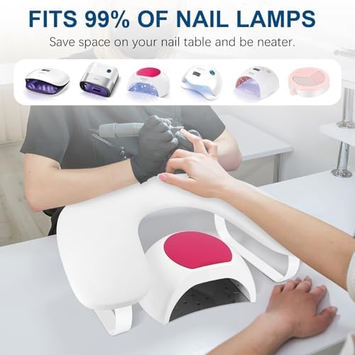 Top view of U-shaped nail cushion for professional nail art