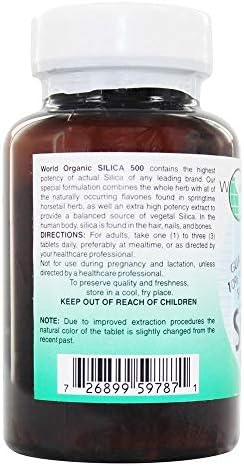 World Organic Silica 100 Tablets herbal supplement packaging