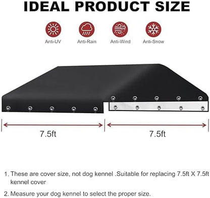 MDHAO outdoor pet canopy installed on a square metal wire frame structure