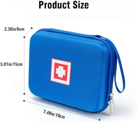 Hard shell medical travel bag for asthma inhalers showing shockproof material.