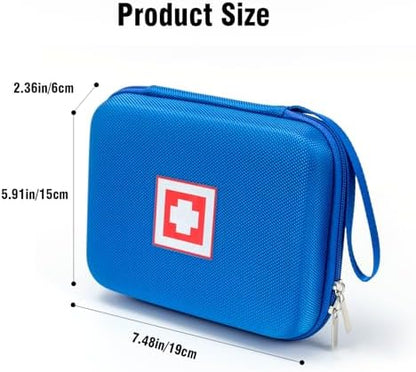 Hard shell medical travel bag for asthma inhalers showing shockproof material.