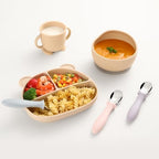 Authentic VITEVER baby cutlery set showing the scale and size for toddler hands