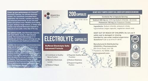 Graxcell allergen-free electrolyte pills close up premium packaging
