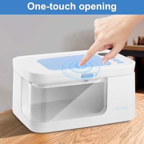 Hebafri wipe warmer displaying the internal wipe capacity