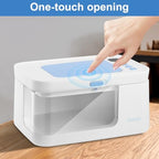 Hebafri wipe warmer displaying the internal wipe capacity