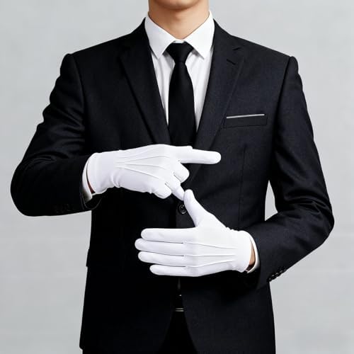 Coyaho white cotton gloves for eczema and dry hand treatment.