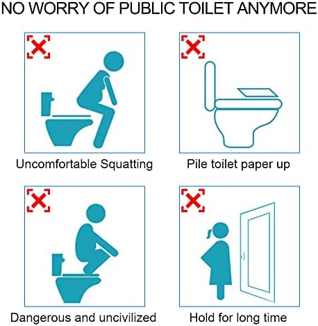 Waterproof non slip plastic commode protector sheet demonstrated on toilet