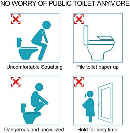 Waterproof non slip plastic commode protector sheet demonstrated on toilet