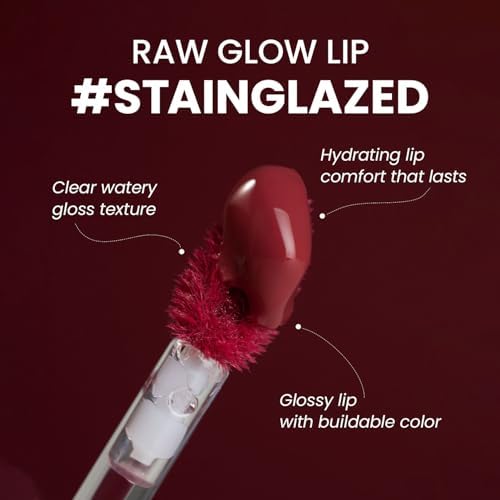 HINCE Raw Glow Lip Tint - Stain Glazed, Glossy Dewy Lip Gloss, Non Sticky & Long Wearing for Natural Glass Glow, Hydrating, Moisturizing Liquid Lipstick, Vegan, 0.13 fl.oz. (CHAI, 11) - Image 4