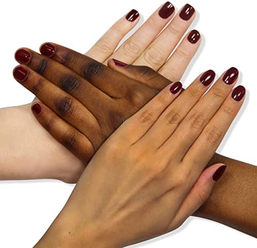 Elderberry shade high-impact color payoff on natural nails