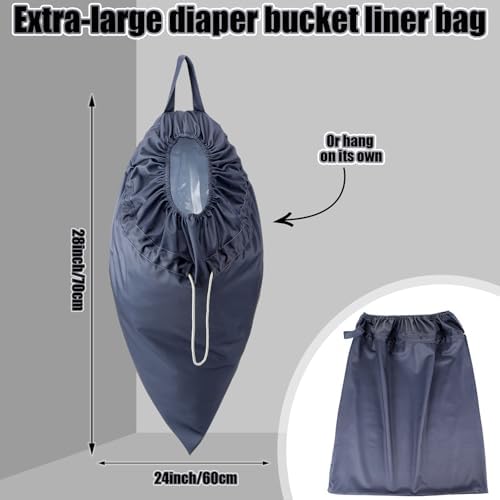 Tegeme diaper pail liner showing the hanging strap feature