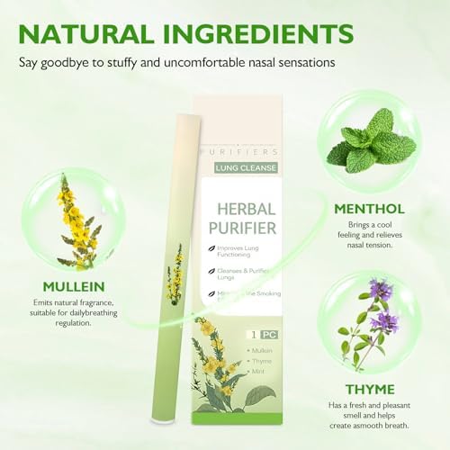 Portable plant based aromatherapy stick held in hand to illustrate its travel friendly lightweight size.