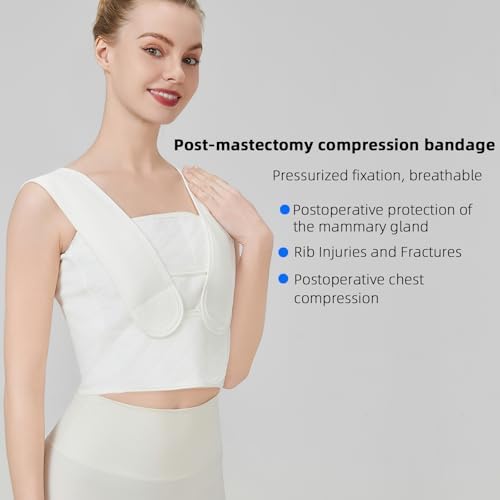 White medical chest compression strap with adjustable Velcro closure.