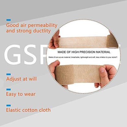 Individually wrapped non woven self adherent bandages displaying water resistant texture
