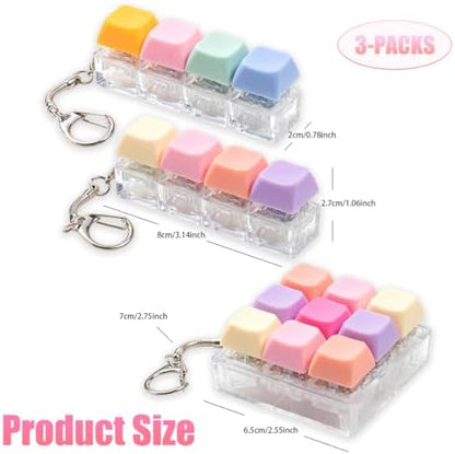 Matte finish sensory finger buttons attached to a backpack via a durable metal keychain ring clip