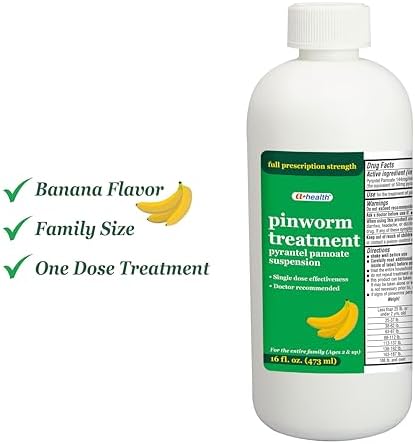A+Health Pyrantel Pamoate Oral Suspension banana flavor label details