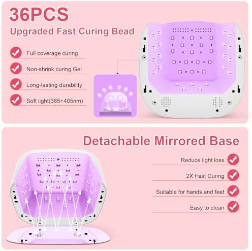 Top view of Helivive professional rechargeable UV LED nail lamp