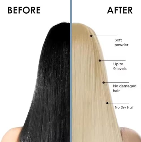 Close up view of the dust free Odeon professional lightener powder showing its fine texture designed for salon quality blonding.