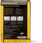 Box of Medline surgical dressings showcasing product specifications and latex free labels.