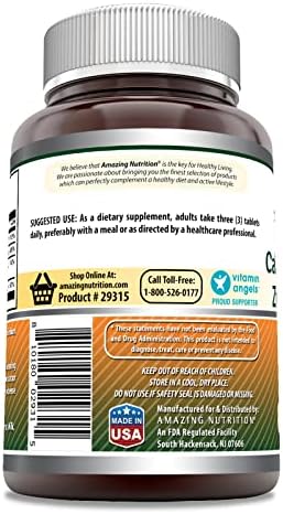 Amazing Nutrition mineral supplement 300 tablets bottle side view