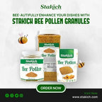 Natural unprocessed bee pollen granules in bowl