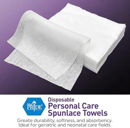Med Pride dry washcloths stack showing texture and softness