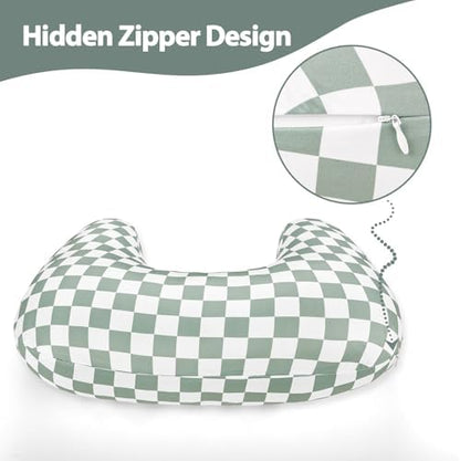 Side view of stretchy nursing pillow cover for breastfeeding