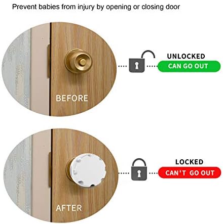 Adult hand using door knob with Uxoz safety cover installed