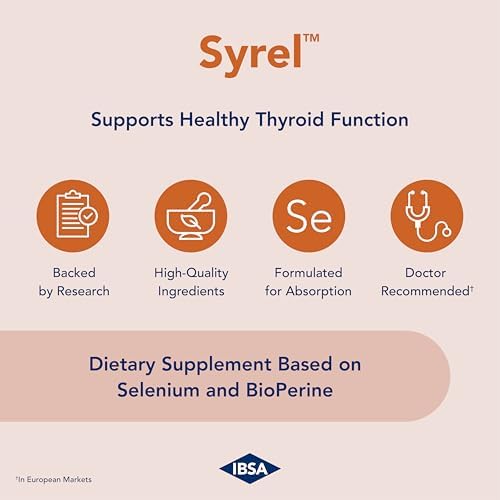IBSA Syrel Selenium 100 micrograms supplement carton highlighting key ingredients.