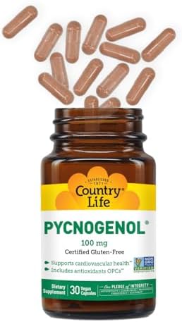 Country Life Pycnogenol French maritime pine bark extract packaging back view