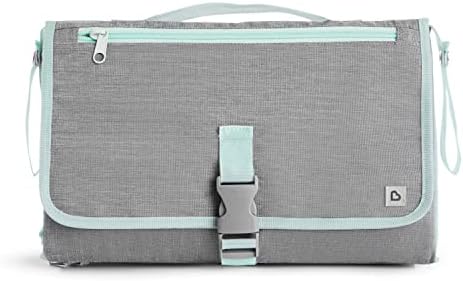 Close-up view of the Munchkin travel kit detailing the integrated growth chart design on the inner fabric.