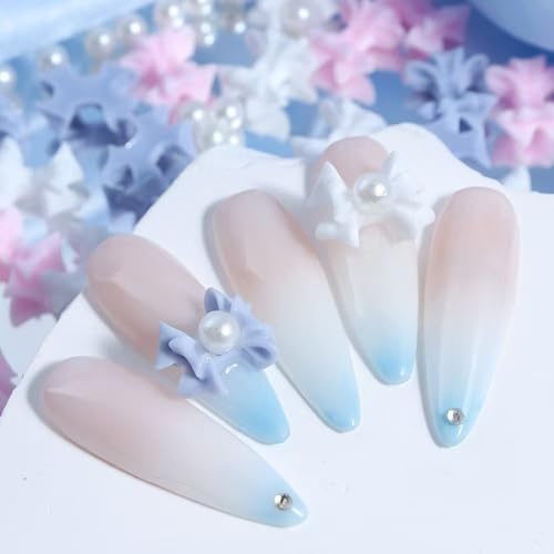 Assorted bowknot nail art decorations with pearl accents