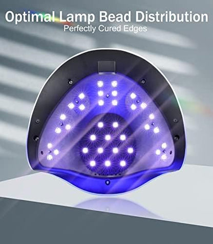 Easkep UV nail lamp showing interior LED bead layout