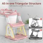 MeuLife toddler toilet seat with step stool ladder showing the wide non slip pedal