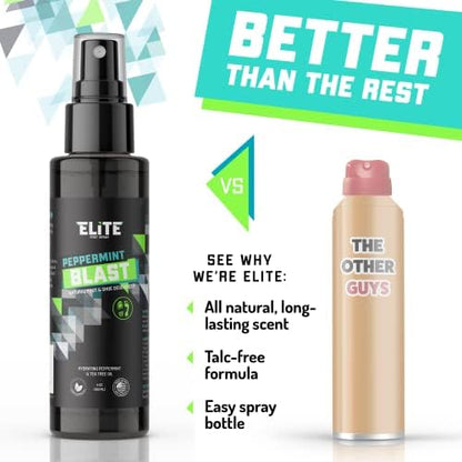 Elite Sportz peppermint foot spray for athletes and stinky shoes